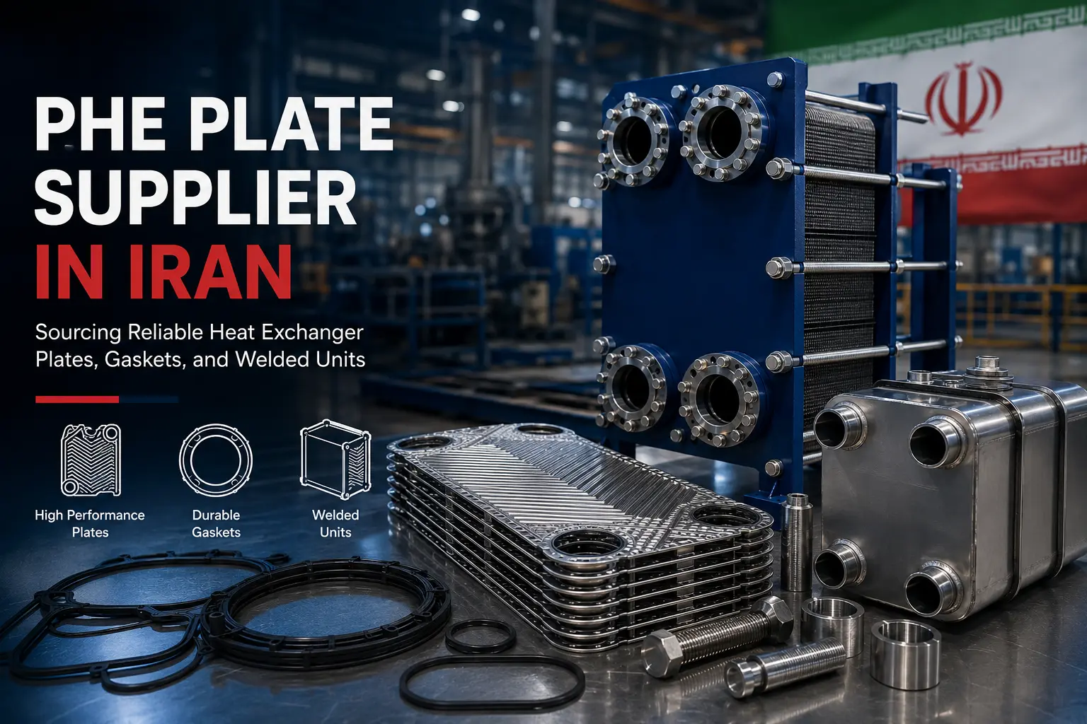 PHE plate supplier in Iran providing industrial plates gaskets and welded heat exchangers