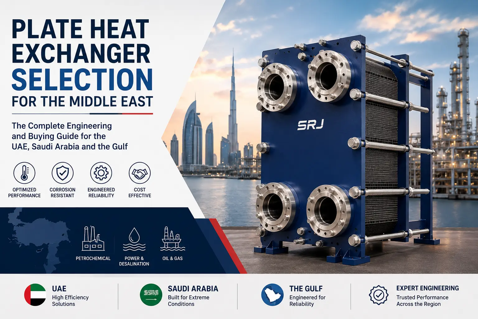Plate heat exchanger installed in a Middle East industrial facility