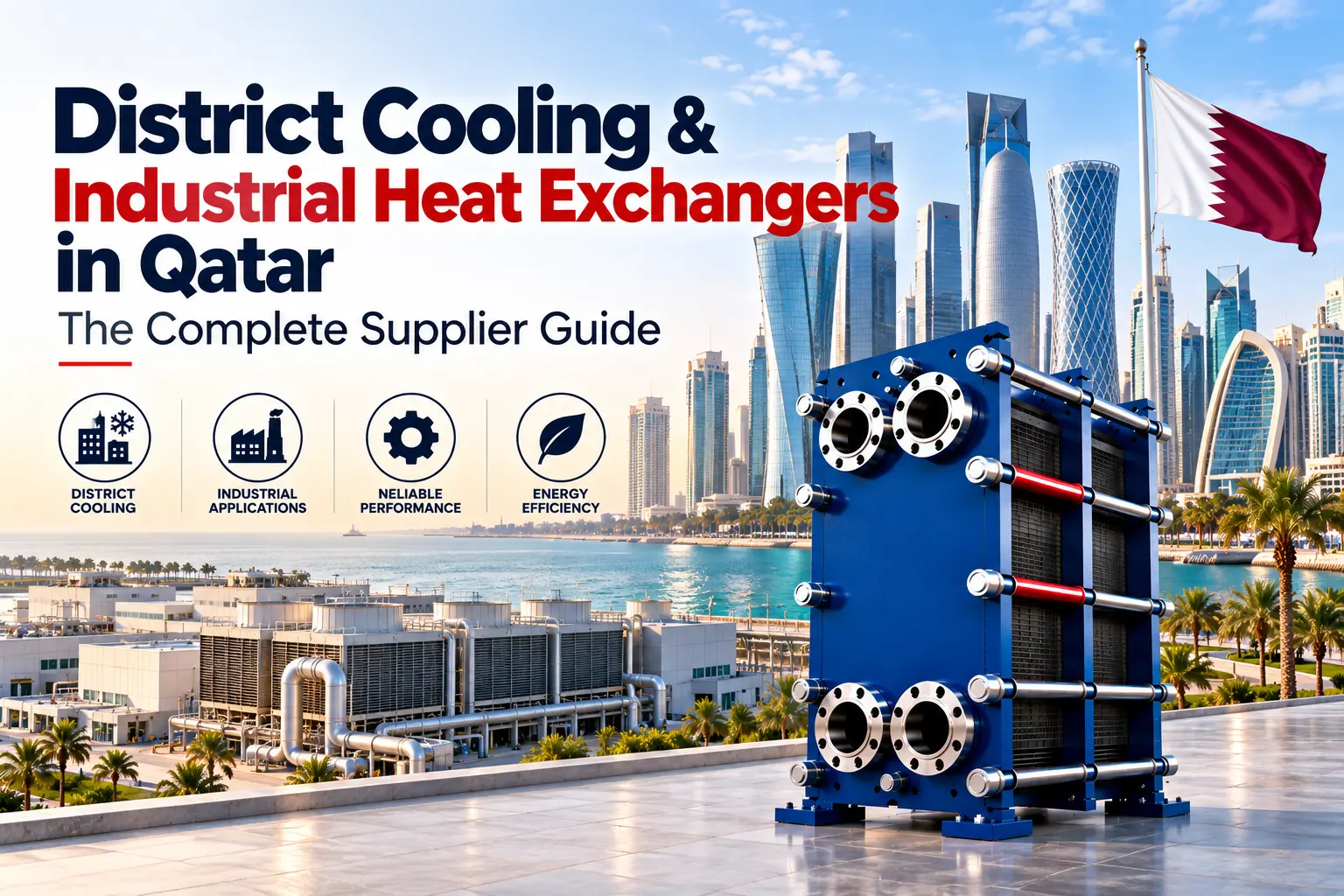 Heat exchangers in Qatar - district cooling and industrial plate heat exchangers supplied by SRJ